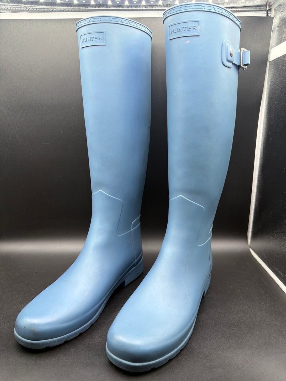 Hunter Chelsea Rain Boots Floral Print Pink Blue Women’s Size 9 Waterproof